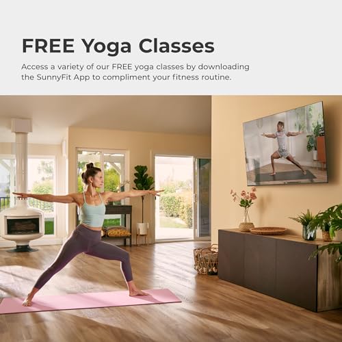 Sunny Health & Fitness Anti-Slip Dual Color Exercise Yoga Mat 6mm Thick Non-Slip Fitness Mat for Standard or Hot Yoga, Pilates, and Floor Workouts - 71 x 24 Inches (Pink) - SF-EM02-PK - Image 4