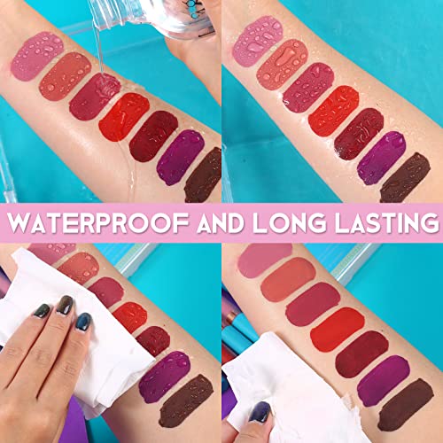 QiBest 7 Matte Liquid Lipstick with 1 Lip Plumber Gloss Makeup Set Long Lasting High Pigmented Velvety Waterproof Nude Lipgloss Kit Make Up Gift Sets for Women Girls - Image 6