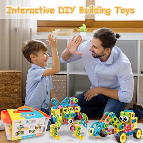 199PCS Building Blocks STEM Toys for 3 4 5 6 7 8+ Year Old Boy Girl Birthday Gifts Preschool Educational Building Toys for Kids Ages 3-5 4-8 5-7 6-8 Erector Sets Stem Kits Activities Creative Games - Image 5