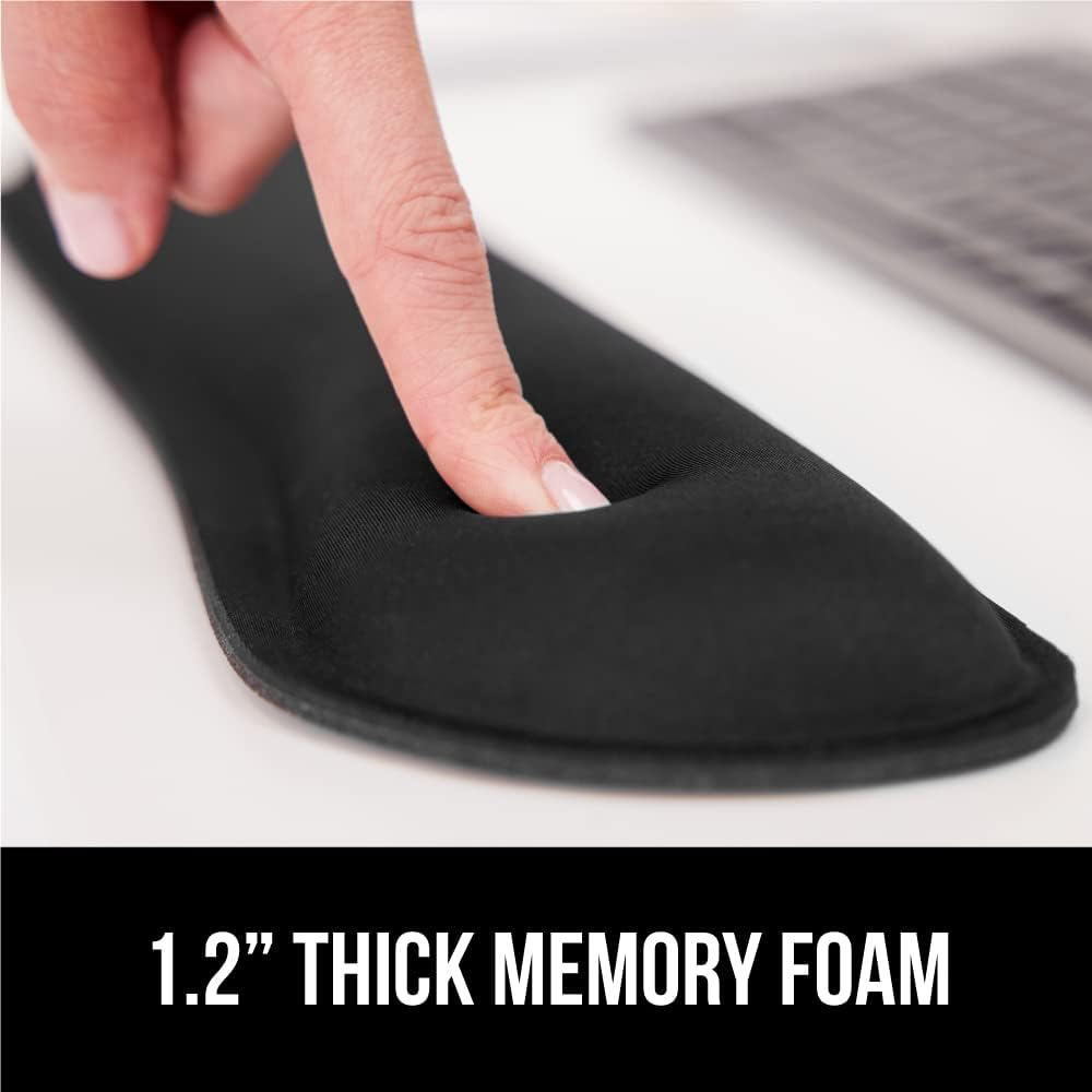 GORILLA GRIP Silky Memory Foam Wrist Rest for Computer Keyboard, Mouse, Ergonomic Design for Typing Pain Relief, Desk Pads Support Hand and Arm, Mousepad Rests, Stain Resistant, 2 Piece Pad, Black - Image 3