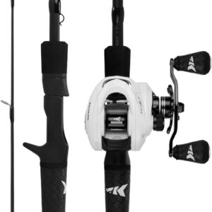 KastKing Crixus Fishing Rod and Reel Combo, High Performance Spinning & Baitcaster Combo, IM6 Graphite 2Pc Blanks, Zirconium Oxide Rings, SuperPolymer Handle, Lightweight Reel with Aluminum Spool