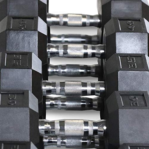 WF Athletic Supply Rubber Coated Hex Dumbbell Set, Multiple Choices Available - Dumbbells with Rack Stand and Mat, or Dumbbells Only (200/550/1200/2100/3000 LB) - Image 7