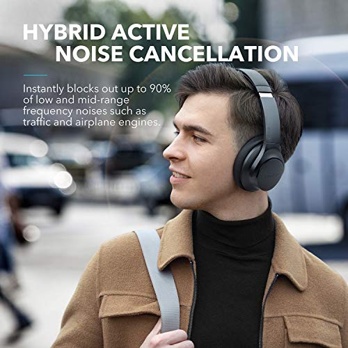Anker Soundcore Life Q20 Hybrid Active Noise Cancelling Headphones, Wireless Over Ear Bluetooth Headphones with 40H Playtime, Hi-Res Audio, Deep Bass, Memory Foam Ear Cups and Headband for Travel,Work - Image 3