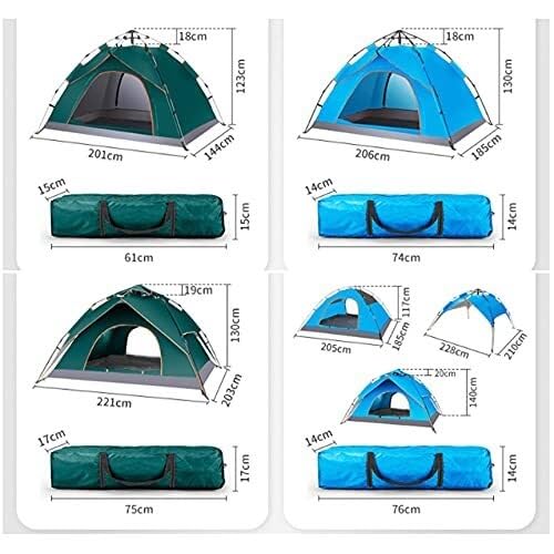 Pop Up Beach Tent, Instant 2-3 Person Sun Shelter, Portable & Waterproof Automatic Tent for Family, Hiking, Picnic, and Party - Image 5