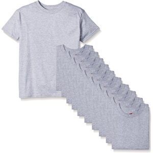 Hanes Big Boys’ Comfortsoft T-Shirt (Pack of 12), Light Steel, Medium