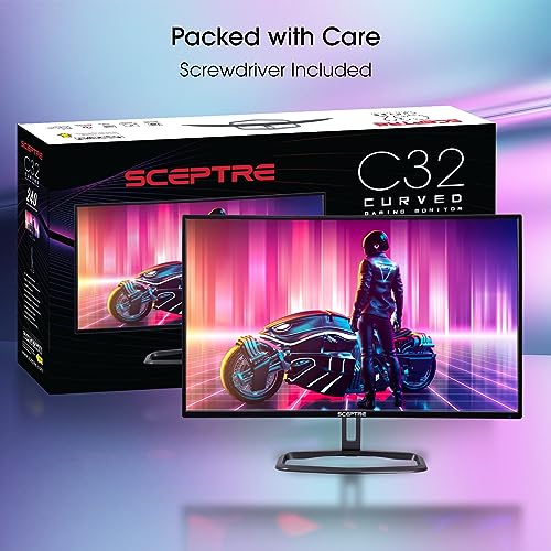 Sceptre Curved 32\" FHD 1080p Gaming Monitor Up to 240Hz 1ms 99% sRGB AMD FreeSync Premium Build-in Speakers, HDMI x3 Displayport Machine Black (C325B-FWD240) - Image 9