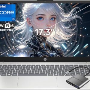 HP 17″ HD+ Business Laptop, 16GB RAM 1TB SSD Intel 8-Core i3-N305 (Beat i3-1115G4), Laptop Computer for Students-Home WiFi 6 Bluetooth 5.3 Copilot AI Fast Charging Numeric Keypad Win 11, W/Accessory