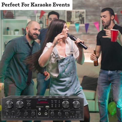 Home Theater System Kit, 4 Channel 1000 Watts Bluetooth Receiver with 5.25" 8 Qty of 175W in-Wall in-Ceiling Speakers & 16 Gauge 500 ft. Spool of Speaker Zip Wire by Vaiyer - Image 6