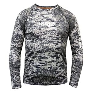Hook & Tackle Boys Fishtek Long Sleeve Wicked Dry and Cool Sun Protection Performance t-Shirt Charcoal X-Large