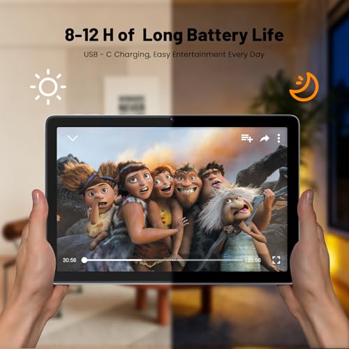 Winsing 10 Inch Android Tablet 2026, Android 15 Tablets, 12GB RAM 128GB ROM (512GB TF), Quad-Core Processor, 1280x800 HD IPS Screen, Bluetooth, WiFi Tablet for Adults/Seniors, Grey - Image 6