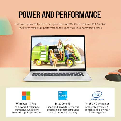 HP Laptops 17 Inch, 17.3" Laptop Computer, HD+ Large Screen, Intel Core i3 (8-Cores), 32GB RAM 1TB SSD, Windows 11 Pro, Number Pad, Wi-Fi 6, USB-C - Image 3