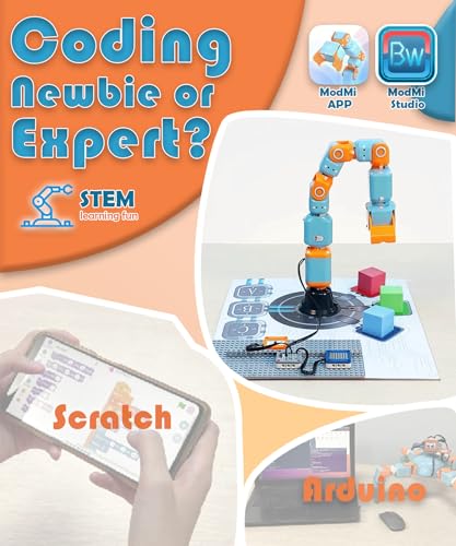ModMi Modular Smart Robot Arm Kit for Scratch & Arduino, Kids Ages 10-12 12-16 STEM Science Kits Coding Gifts, 10 11 12 13 14 15 16 Year Old Boys Girls Teens Cool Engineering Building Tech Toys - Image 5