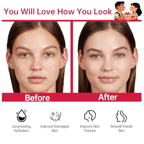 Glown 6-Piece Hydrating Skincare Set with Vitamin C & Niacinamide,Complete Face & Body Care Kit with Cleanser,Toner,Serum,Moisturizer,Eye Cream & Body Lotion | Valentine’s Day Skincare Gift for Women - Image 3