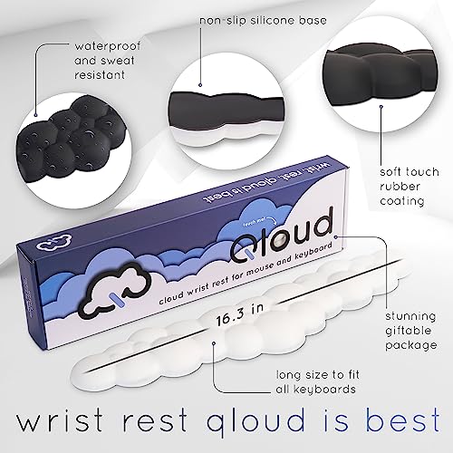 Create-ables Qloud Cloud Wrist Rest Keyboard Wrist Rest for Computer Keyboard Pad, Cloud Keyboard Wrist Rest, Wrist Pad for Keyboard, Memory Foam, Non Slip Base, Comes with Mouse Pad - White - Image 4