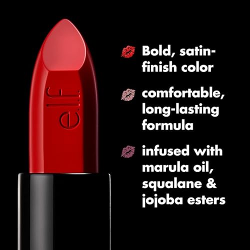 e.l.f. O Face Satin Lipstick, Richly Pigmented, Nourishing & Long-Lasting Creamy Lipstick, Infused With Jojoba, Vegan & Cruelty-Free, No Regrets - Image 6