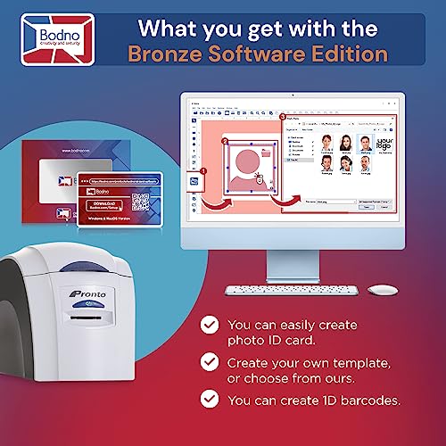 Bodno Magicard Pronto ID Card Printer & Super Supplies Package ID Software, Camera, 300 Cards and 300 Print Ribbon - Bronze Edition - Image 4