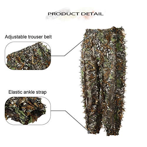 EAmber Ghillie Suit 3D Leaf Camo Camouflage Lightweight Youth Adult Clothing Suits for Jungle Hunting,Shooting, Airsoft, Wildlife Photography or Halloween - Image 4