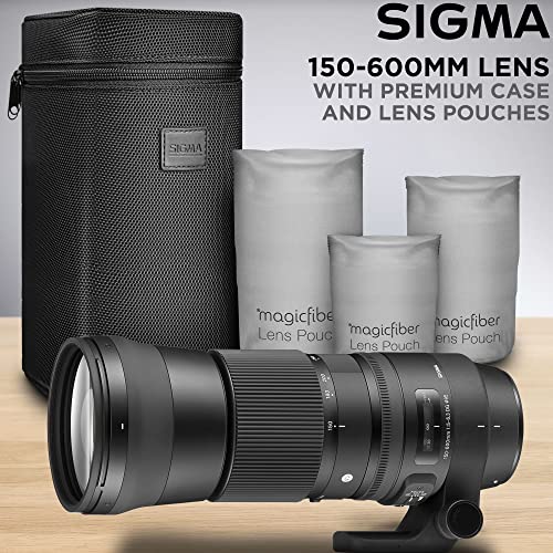 Sigma 150-600mm 5-6.3 Contemporary DG OS HSM Lens for Canon DSLR Cameras with 2pcs SanDisk 128GB SD Cards & Altura Photo Complete Accessory and Travel Bundle - Image 2