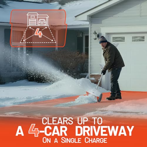 Litheli 20V Cordless Snow Shovel with Adjustable Handle, 13-Inch Brushless Battery-Powered Snow Blower with 4.0Ah Battery for Driveways, Sidewalks, Decks & Patios - Image 4