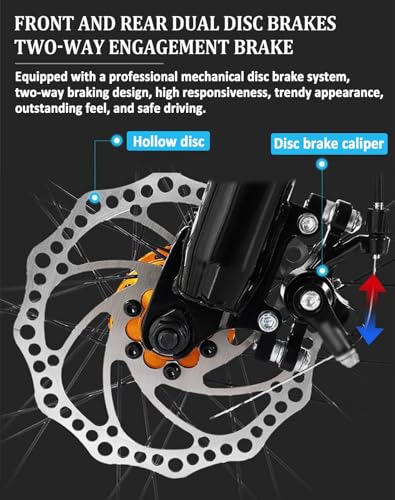 QUANBU 24 26 Inch Folding Mountain Bike 21-Speed Foldable Mountain Bicycle with Dual Disc Brakes 6 Spoke Wheels Mountain Bikes,Dual Suspension Design for Adult Men Women - Image 5