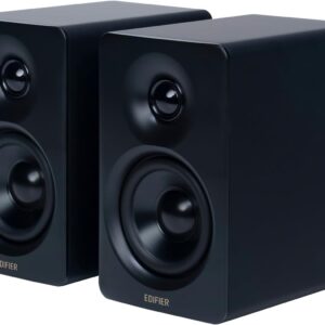 Edifier M60 Multimedia Speaker Bluetooth 5.3, 66W RMS, Hi-Res Audio & Hi-Res Wireless Audio, LDAC,3″ Mid Bass & 1″ Tweeter, USB-C & Aux Inputs, Compact Desktop Speaker – Black