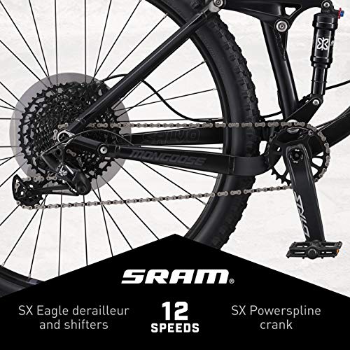 Mongoose Salvo Comp Mountain Bike for Adult, 12-Speed Trigger Shifter, 29-Inch Wheels, Full Suspension, 16-Inch Small Frame, Hydraulic Disc Brakes, Black - Image 4