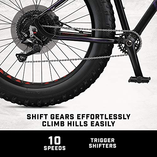 Mongoose Argus Sport Adult Fat Tire Mountain Bike, 26-Inch Wheels, Tectonic T2 Aluminum Frame, Hydraulic Disc Brakes, Medium Frame, Black - Image 3