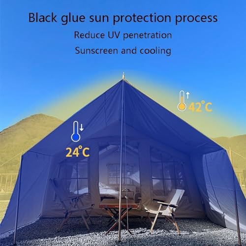 Large Inflatable Glamping Tent Oxford Camping Tent Outdoor Blow Up Tent Rain and Sun Protection, Easy to Set Up and Comfortable to Use - Image 3