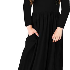 Deerose Girls Maxi Dress Casual Holiday Long Dresses with Pockets 5-14 Years