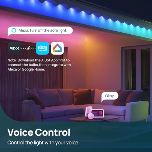 Linkind BR30 Smart Light Bulbs,1200LM Smart Flood Light Bulbs Compatible with AiDot App, Alexa, Google Home, E26 RGBTW Recessed Color Changing Bulbs, 2.4GHz WiFi Only, LED Light Bulbs 14W=85W,2Pack - Image 4