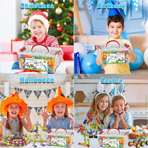 Huaker Stem Building Toys for 3 4 5 6 7 8 Year Old Boys Girls Kids,125 Pieces Building Blocks Educational Learning Toys with Large Storage Box,Ideal Christmas Birthday Gifts - Image 6