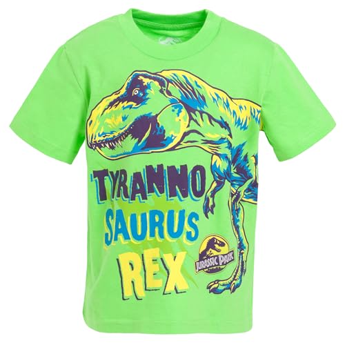 Jurassic World Dinosaur Little Boys 4 Pack Graphic T-Shirts Red/Green/Blue 7-8 - Image 7