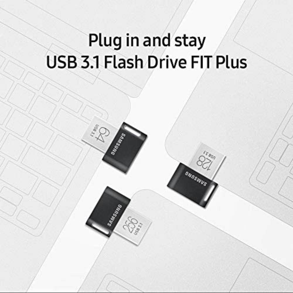 SAMSUNG FIT Plus 3.1 USB Flash Drive, 128GB, 400MB/s, Plug In and Stay, Storage Expansion for Laptop, Tablet, Smart TV, Car Audio System, Gaming Console, MUF-128AB/AM,Gunmetal Gray - Image 5