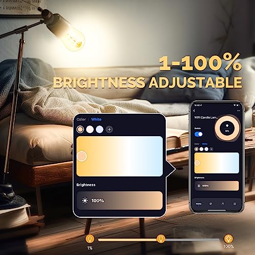 MOES Smart ST64 Edison LED Light Bulbs, Color Changing WiFi ST21 Smart Bulbs, 2700K-6500K CW& RGB Dimmable, Smart Life Remote Control, Work with Alexa/Google Home, 470lm 5W (40W Equivalent) 2 Pack - Image 4