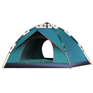 Outdoor Pop Up Tent Water-Resistant Portable Camping Tent for 1-2/3-4 People Family Tent (Dark Green for 3)