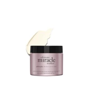 philosophy ultimate miracle worker multi-rejuvenating face moisturizer cream + spf 30 – with encapsulated retinol – delivers firmer, youthful looking & radiant skin without irritation – 2 fl oz
