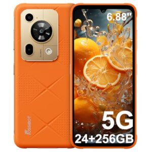 FOSSIBOT F112 Pro 5G Rugged Smartphone Unlocked, 24GB+256GB/1TB Android 14 Rugged Phone, 7150mAh Battery Cell Phone, 6.88\’\’ Display, 50MP+16MP Camera, Dual SIM 5G Unlocked Phone, IP68 / IP69K,NFC