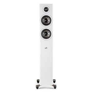 Polk Audio Reserve Series R500 Tower Speaker, 1\” Pinnacle Ring Tweeter & Dual 5.25\” Turbine Woofers, Hi-Res Certified, Dolby Atmos & IMAX Enhanced for Home Theater Audio, Home Stereo Speakers, White