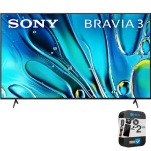 Sony BRAVIA 3 K55S30 55 inch 4K HDR Smart LED TV (2024) – (Renewed) Bundle with 2 Year Enhanced Protection Pack