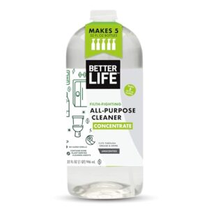 Better Life All Purpose Cleaner Concentrate- Multipurpose Home and Kitchen Cleaner for Glass, Countertops, Appliances, Upholstery & More – 32oz Unscented Concentrate
