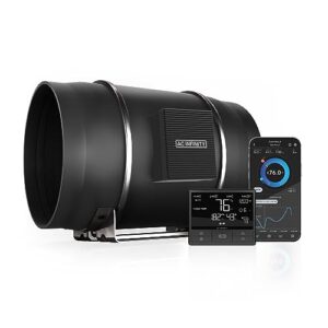 AC Infinity CLOUDLINE PRO T12, Quiet 12” Inline Duct Fan with Temperature Humidity VPD Controller, WiFi Integrated App Control – Ventilation Exhaust Fan for Heating Cooling, Grow Tents, Hydroponics