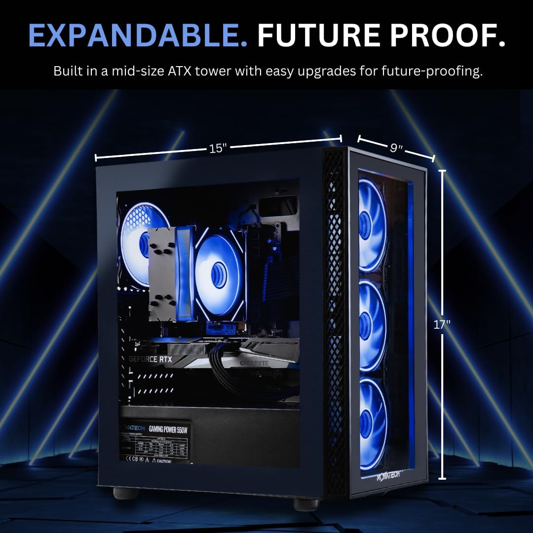 NOVATECH Phantom - Prebuilt Gaming PC Desktop Computer - RTX 3050 - Intel i7 Xeon 3.5GHz - 16GB RAM - 512GB M.2 SSD WiFi/BT, Win 11 Pro - Gaming Computer Tower, Pre Built PC Gaming - 1 Year Warranty - Image 6