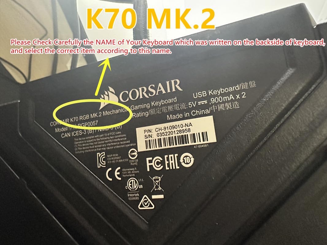 New Ergonomic Memory Foam, Polyester Wrist Rest for Corsair K70 RGB MK.2 Mechanical Gaming Keyboard (Black, Minimalist Style) - Image 2