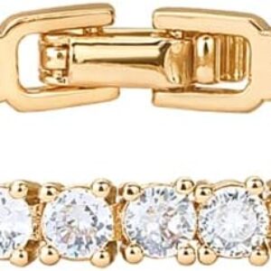 PAVOI 14K Gold Plated 3mm Cubic Zirconia Classic Tennis Bracelet | Gold Bracelets for Women | Size 6.5-7.5 Inch