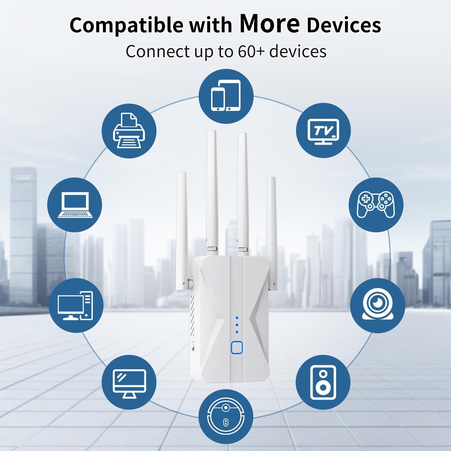 WiFi Extender Signal Booster, 2025 WiFi Extender AC1200Mbps Dual Band (5.8GHz/2.4GHz), WiFi Booster with Ethernet Port for Home Covers up to 10000 Sq.ft, Compatible with More Devices - Image 5
