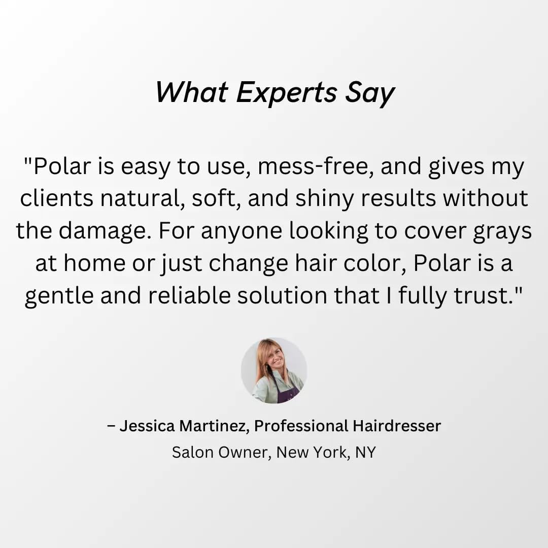 POLAR HAIR CARE Natural Vegan Semi Permanent Hair Dye Shampoo Kit for Gray Hair, Women & Men (Dark Brown), USA 6.76 Fl Oz. - Image 6