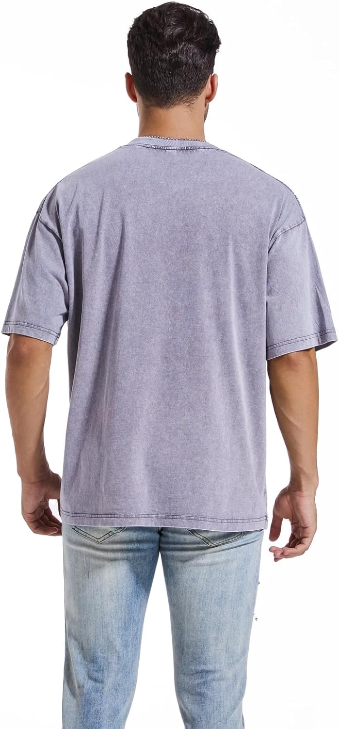 3 Pcs Men's Oversized Heavy Cotton Summer T-Shirts Vintage Tee Loose Fit Short Sleeve Casual Tshirts for Men Women - Image 4