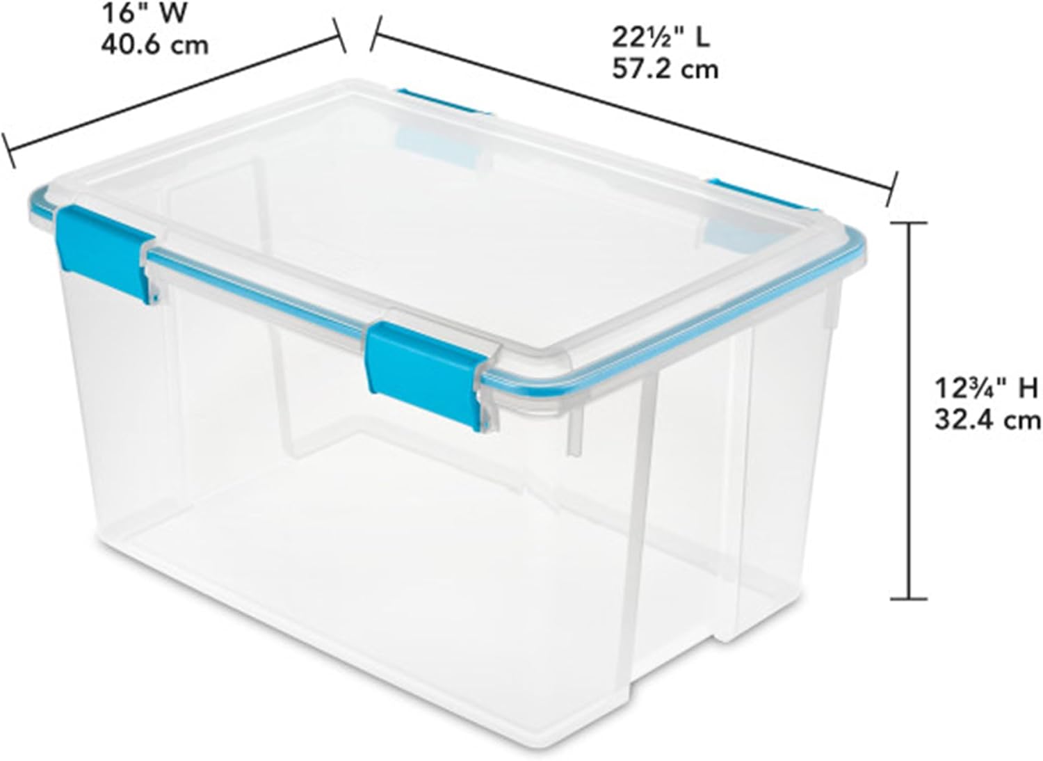 Sterilite 4-Pack Gasket Box, Weather-Resistant Storage Bins with Latching Lids, 54 Quart - Heavy-Duty Organizing Containers for Closet, Bathroom, and Office - Image 2