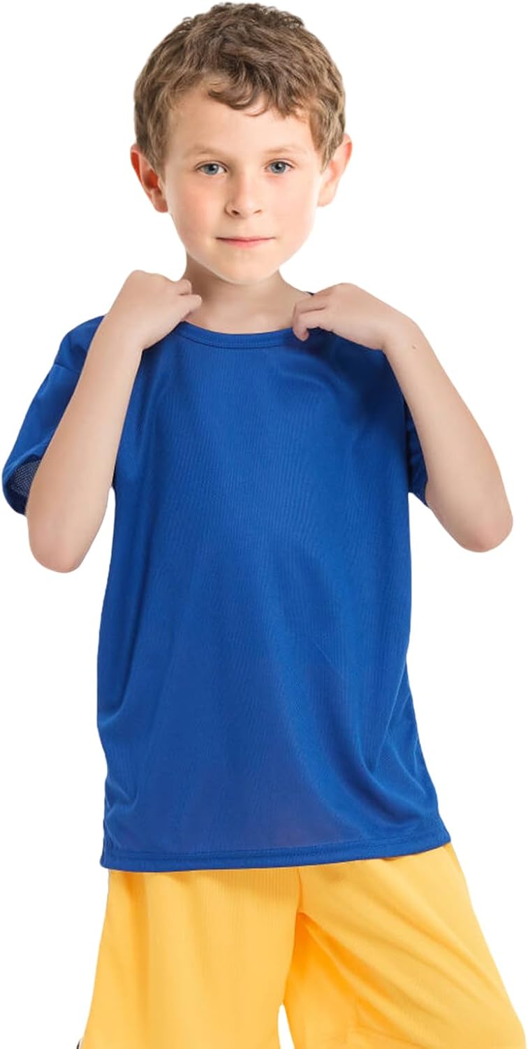 8 Pack Boys Kids Youth Mesh Athletic Quick Dry T Shirts Short Sleeve Moisture Wicking Tee Shirts Active Tops (Age 4-18) - Image 4