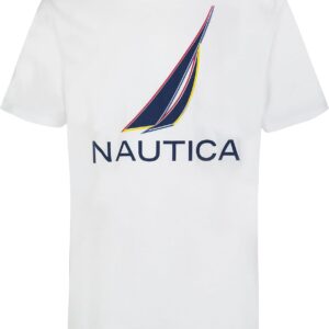 Nautica Boys Short Sleeve J-Class Logo Crew Neck T-Shirt, Soft, Comfortable, Relaxed Fit